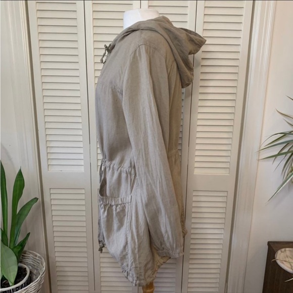 Eileen Fisher 100% Irish Linen Hooded Jacket with Pockets and Drawstrings EUC - Picture 6 of 11
